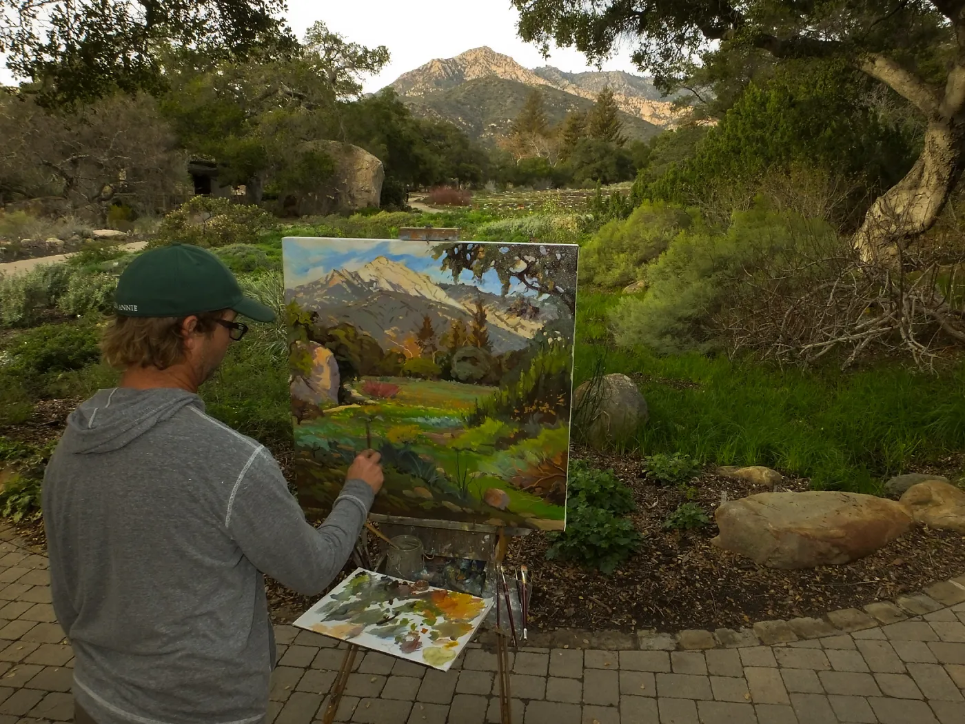 Plein Air artist Chris Potter working at SBBG