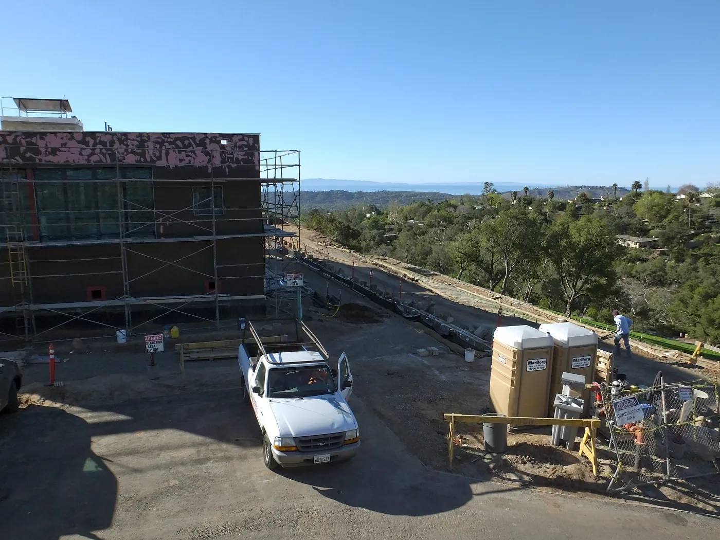 Future location of two Island Oaks, flanking the entrance to the new Island Section at the Pritzlaff Conservation Center