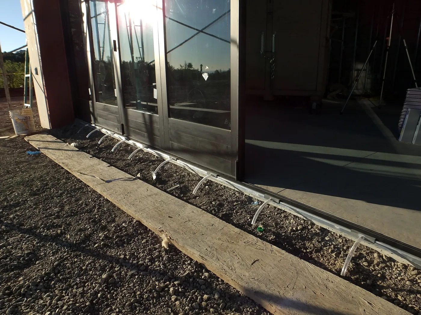 Pritzlaff Conservation Center construction, exhibit room bifold door drain system