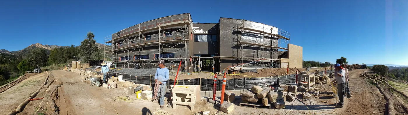 Pritzlaff Conservation Center Construction, panorama of west face