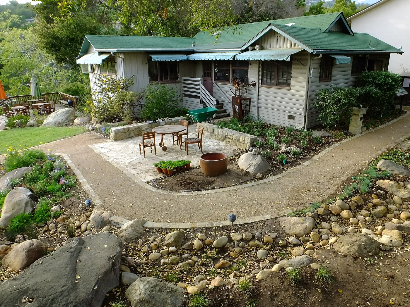 Home Demonstration Garden Renovation, view 15, looking towards southeast corner of Cottage