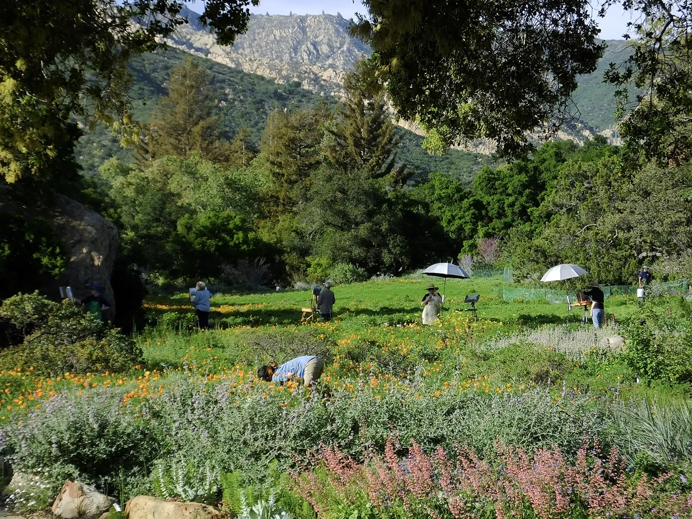 Artists painting in the Garden