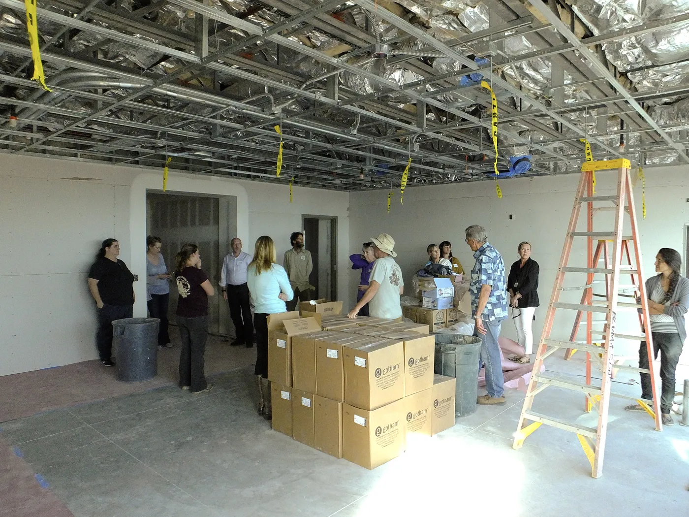 Pritzlaff Conservation Center Construction, Exhibit Room, looking northeast, staff tour