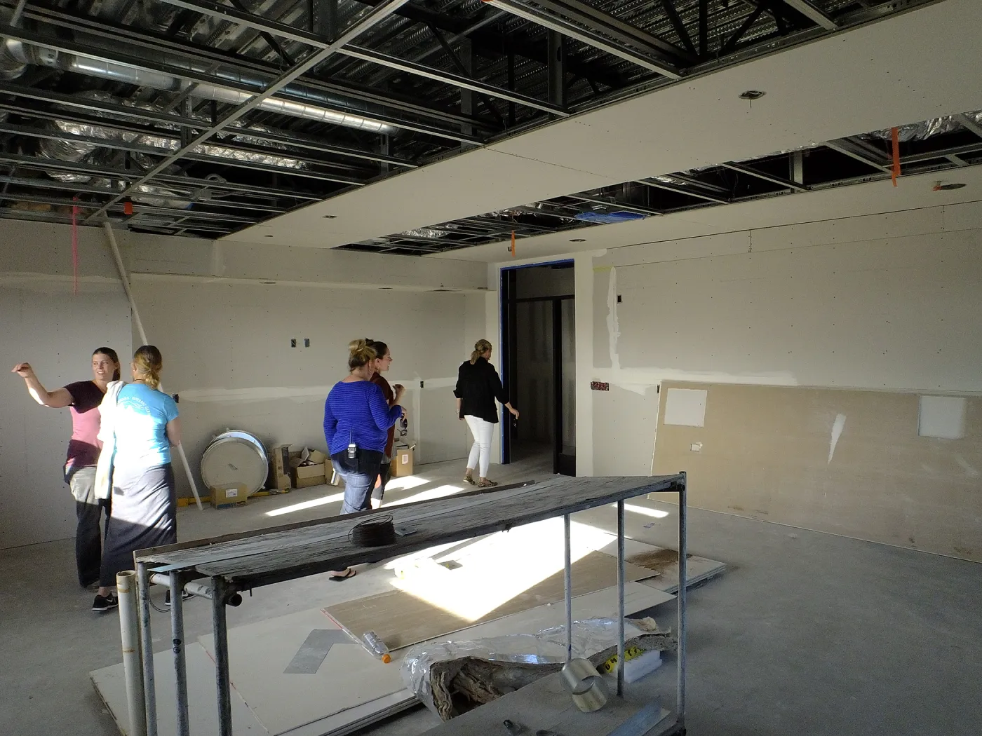 Pritzlaff Conservation Center Construction, looking northeast across Conference/Training area, staff tour