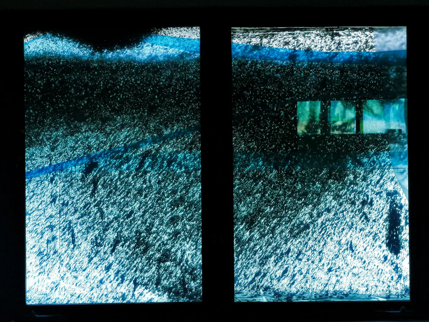 Pritzlaff Conservation Center Construction, stucco overspray patterns outside windows