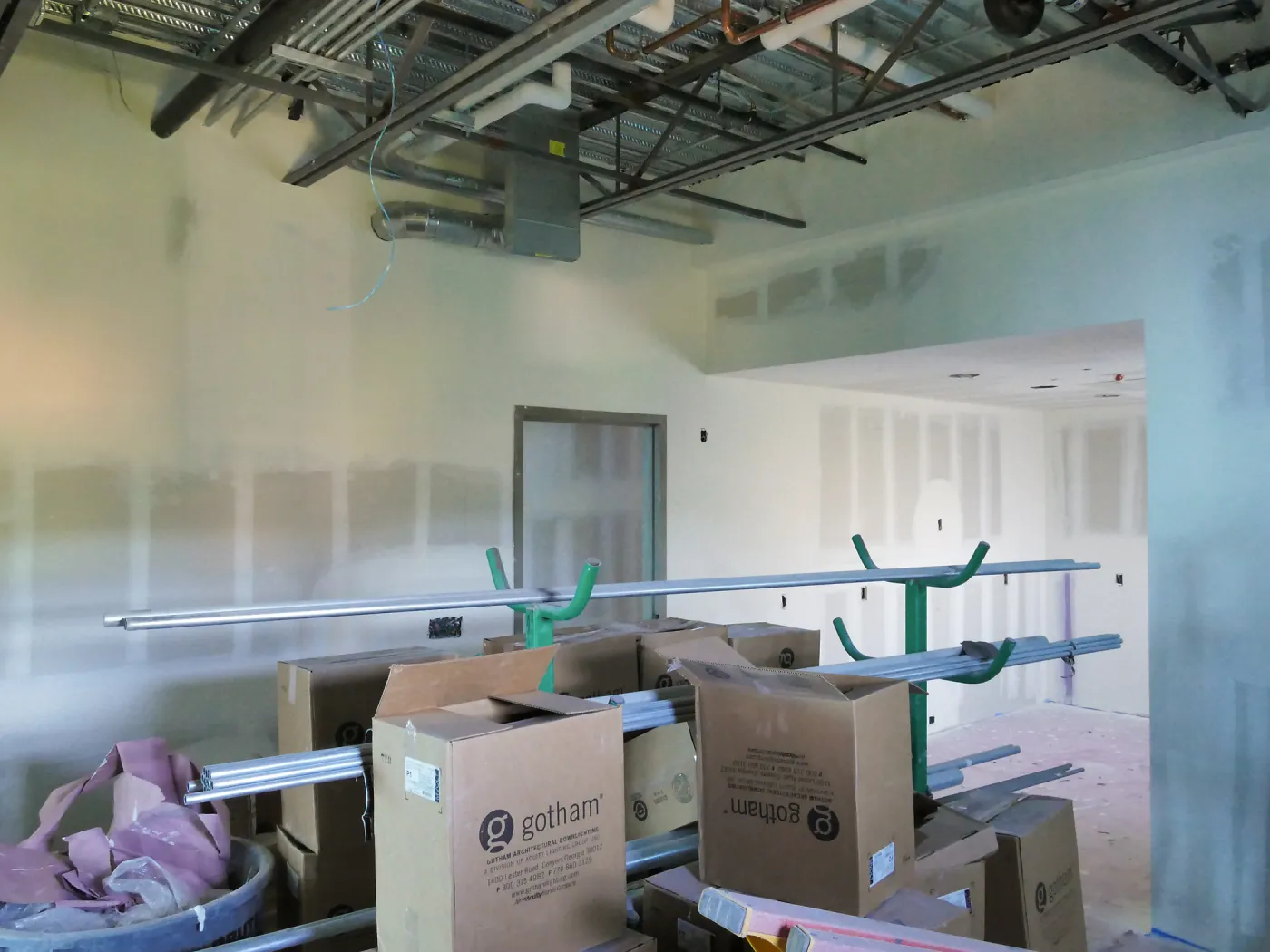 Pritzlaff Conservation Center Construction, looking northwest across first floor common area