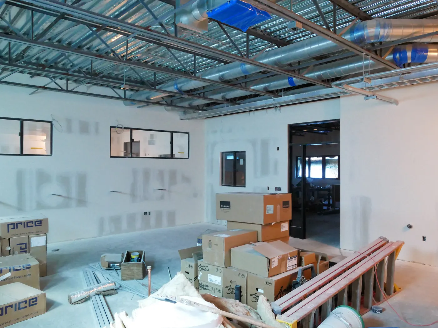 Pritzlaff Conservation Center Construction, looking northeast across dry lab area