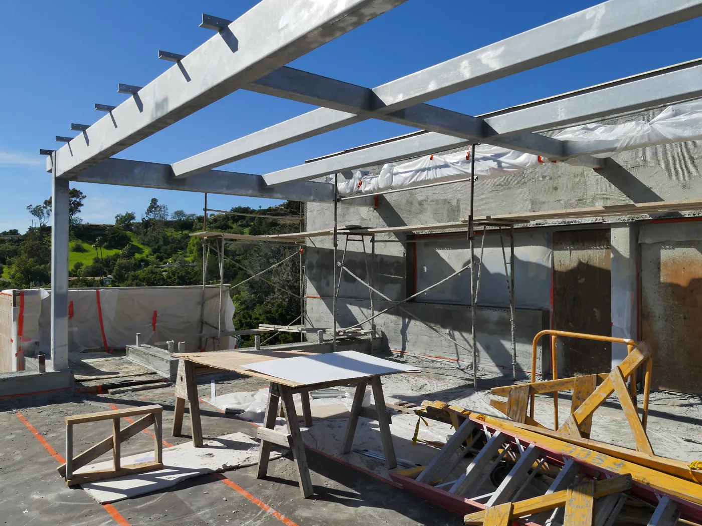 Pritzlaff Conservation Center Construction, looking northwest across deck
