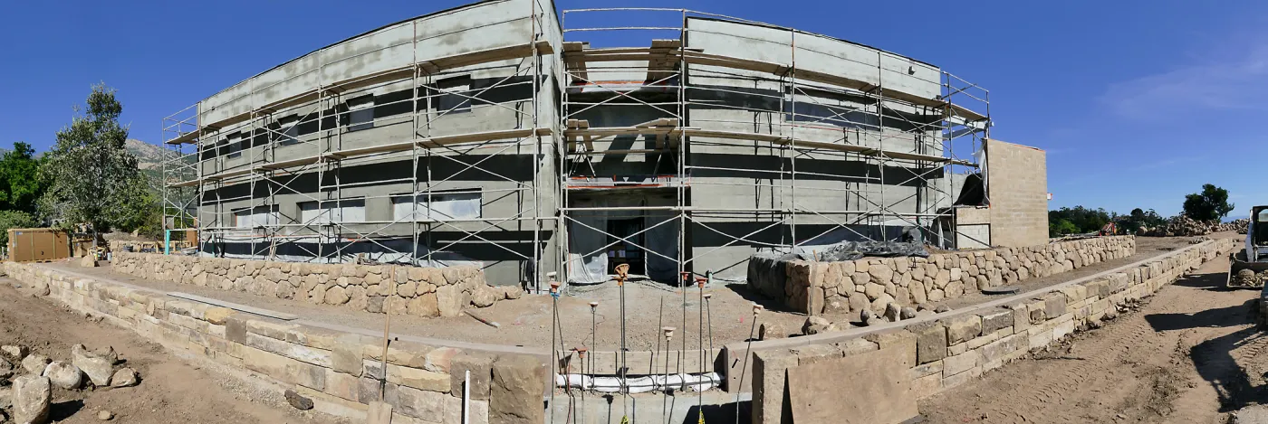 Pritzlaff Conservation Center Construction, panorama of west face