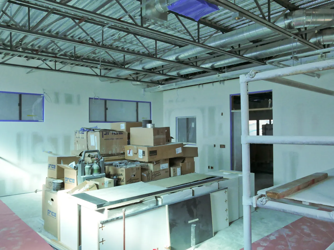 Pritzlaff Conservation Center Construction, looking northeast across dry lab area