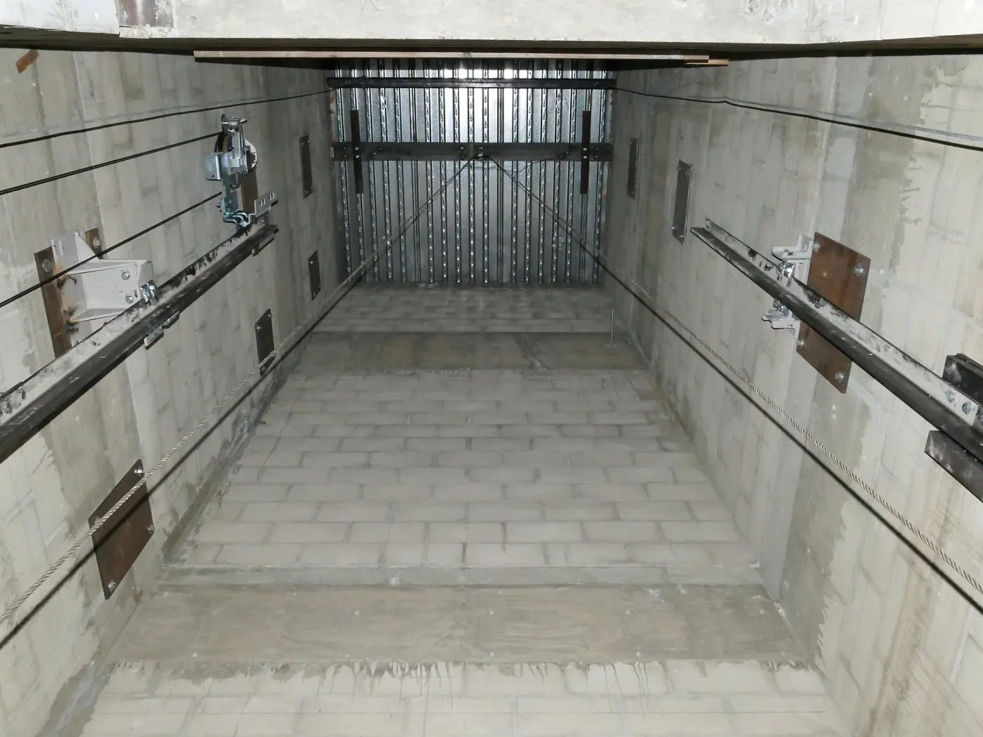 Pritzlaff Conservation Center Construction, looking up elevator shaft