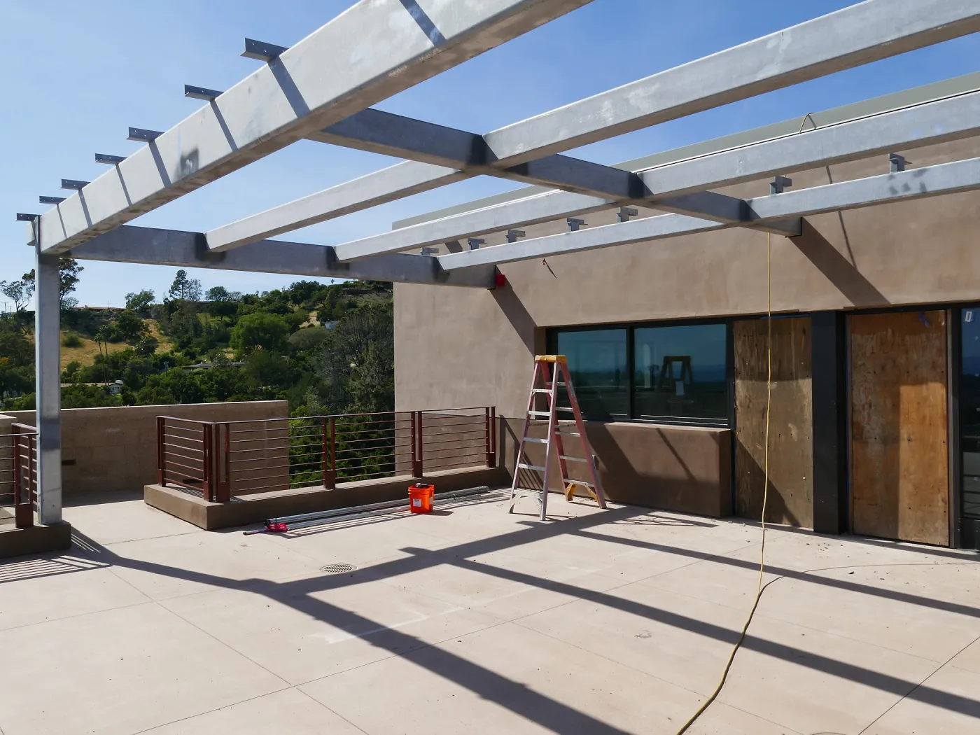 Pritzlaff Conservation Center Construction, looking northwest across deck