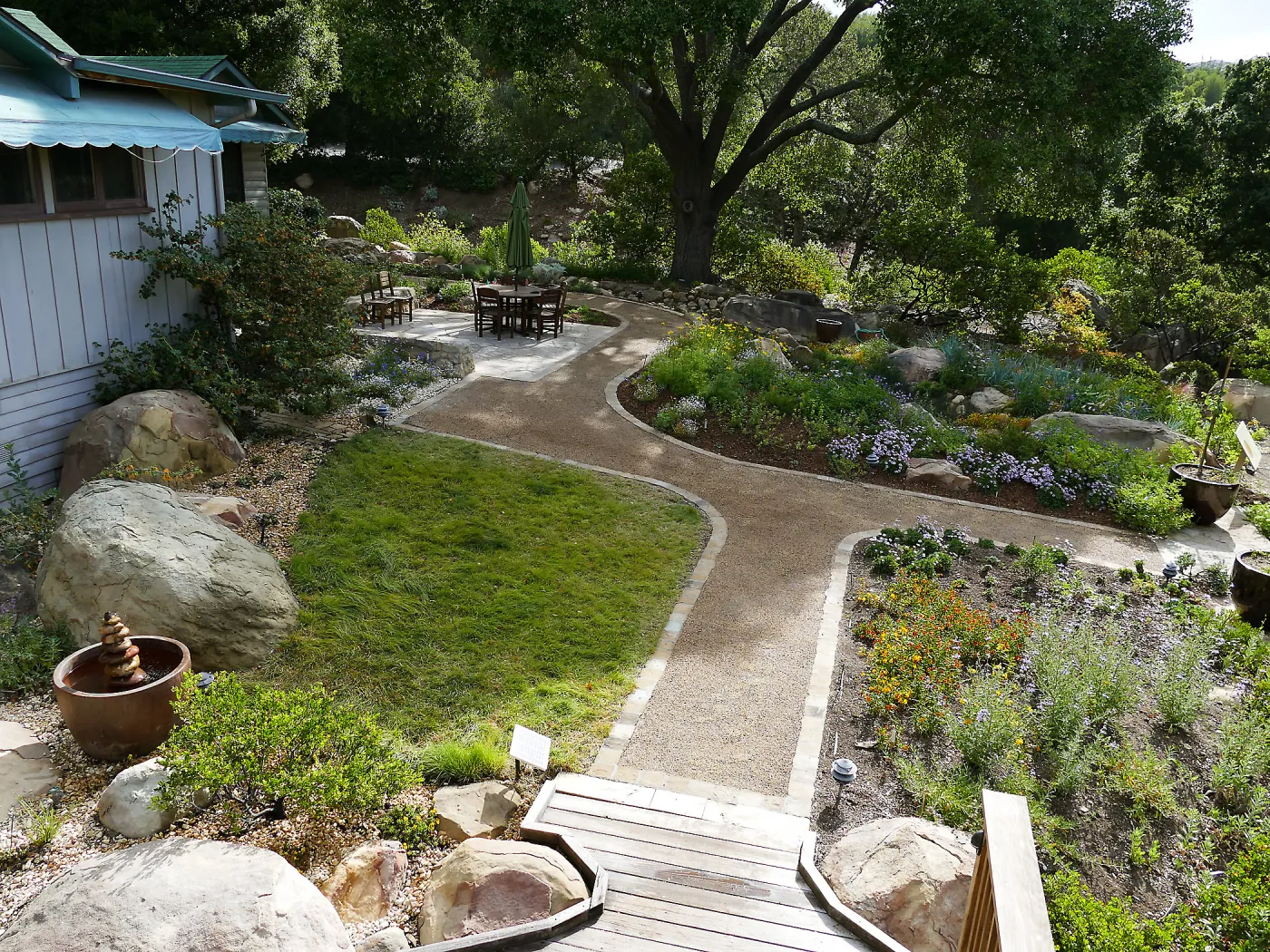 Home Demonstration Garden Renovation, view 28, looking east from deck