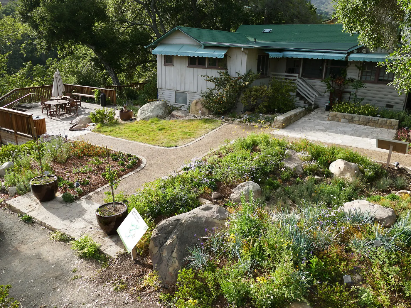 Home Demonstration Garden Renovation, view 35, overview of display from southeast