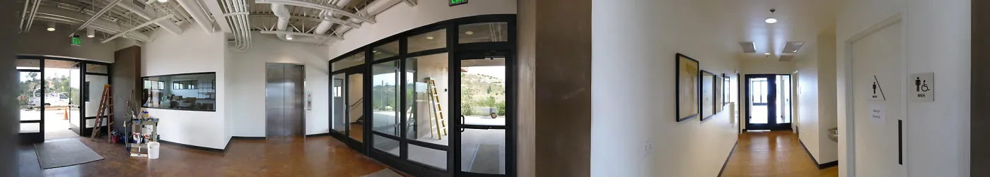 Pritzlaff Conservation Center Construction, Panorama of lobby and central hallway
