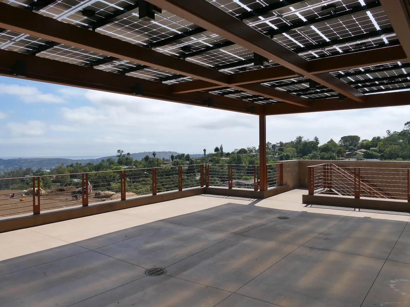Pritzlaff Conservation Center Construction, looking southwest across deck