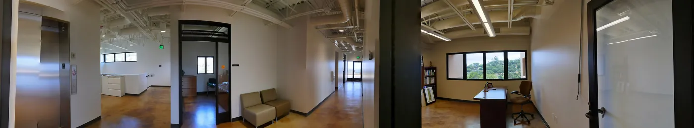 Pritzlaff Conservation Center Construction, panorama from center of second floor
