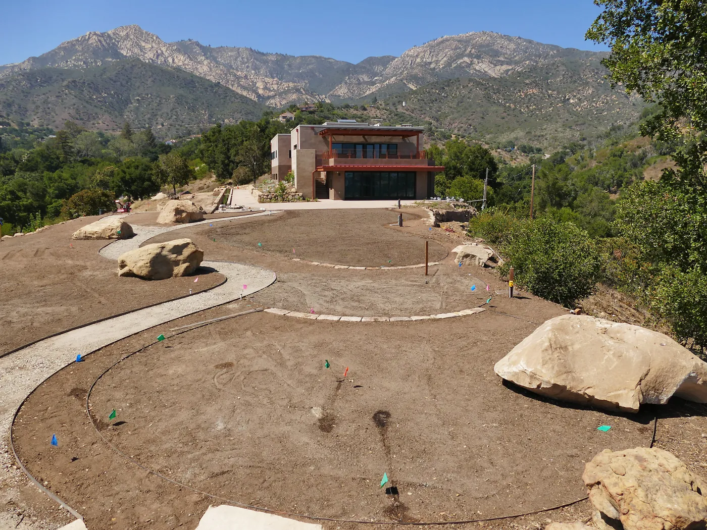 Island View Garden Installation, view looking northeast from south steps