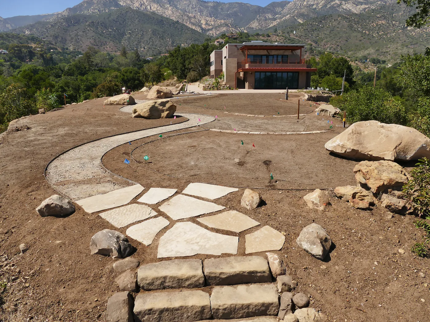 Island View Garden Installation, view looking northeast from south steps