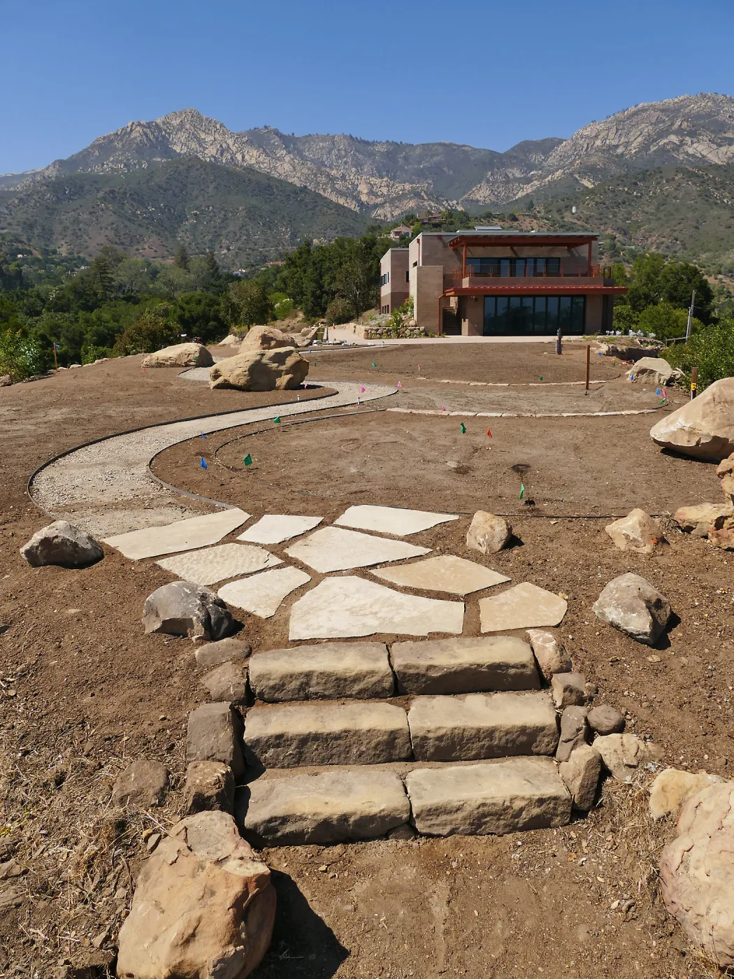 Island View Garden Installation, view looking northeast from south steps