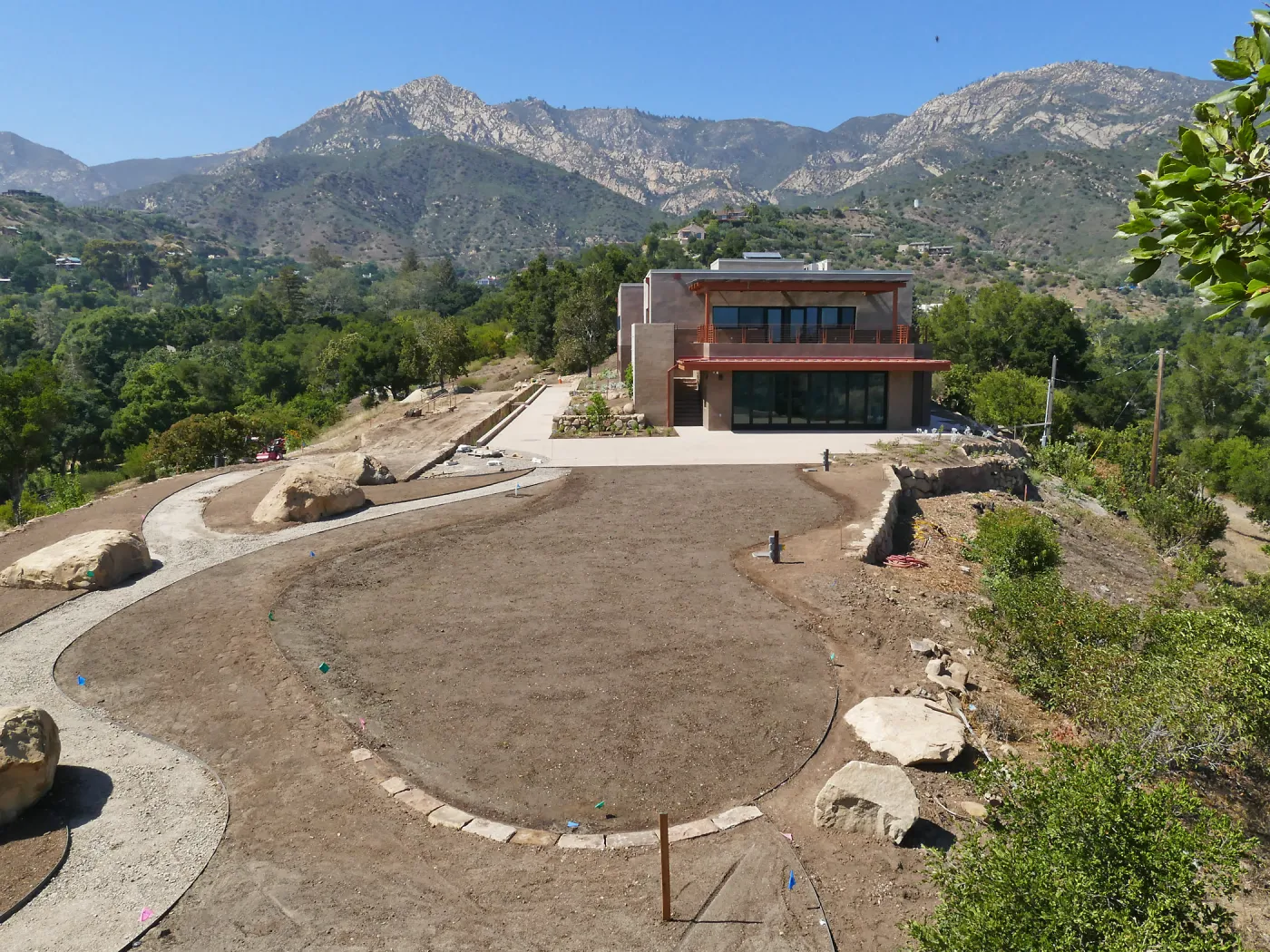 Island View Garden Installation, view looking northeast from boulder near south steps