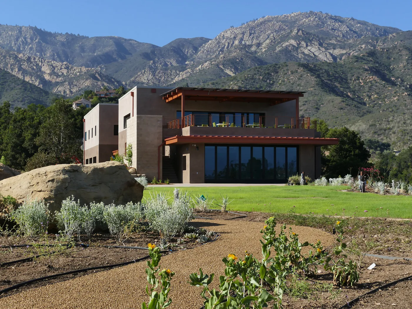 Pritzlaff Conservation Center looking north from the Island View Garden