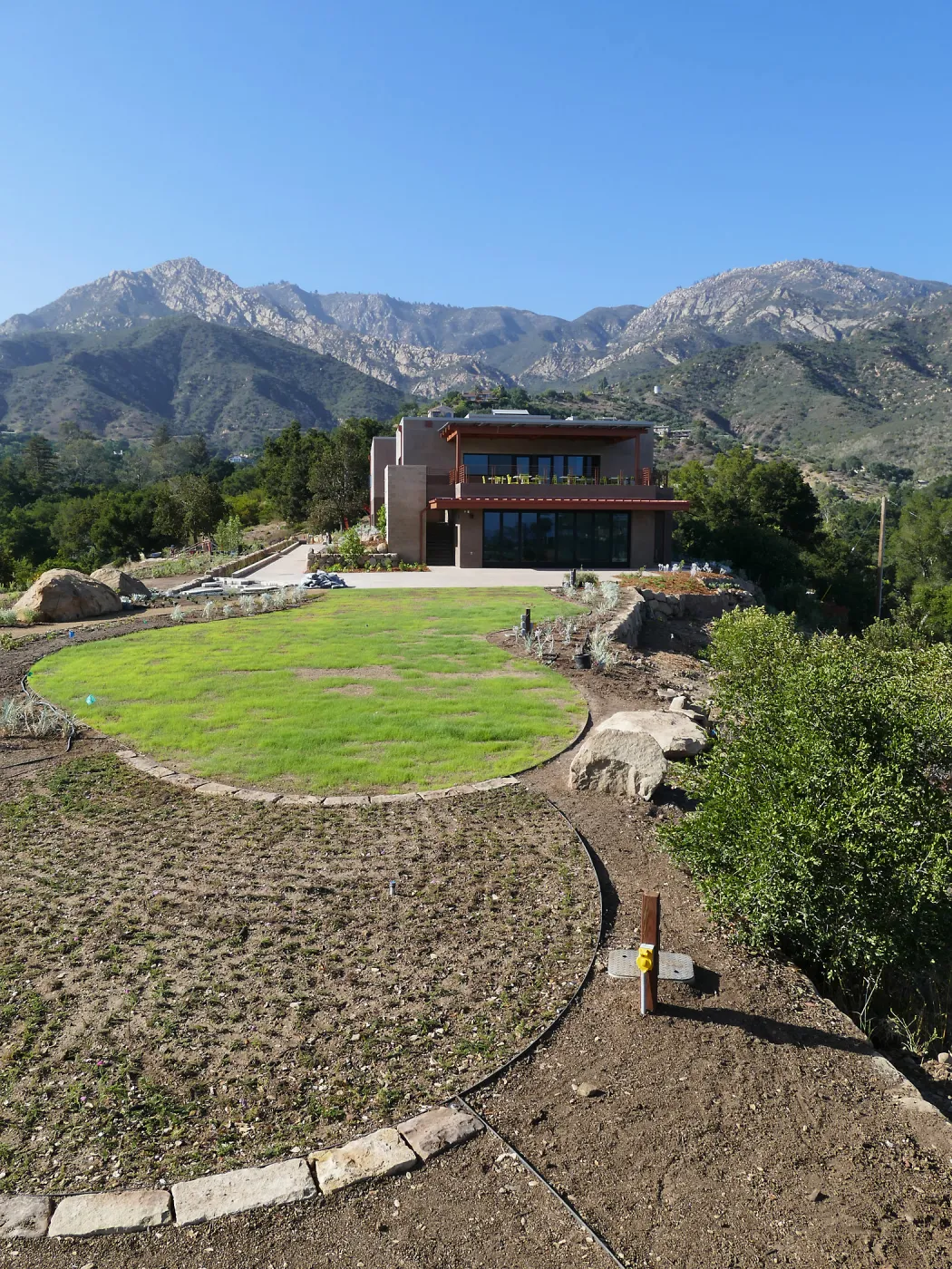Island View Garden Installation, view looking northeast from boulder near south steps