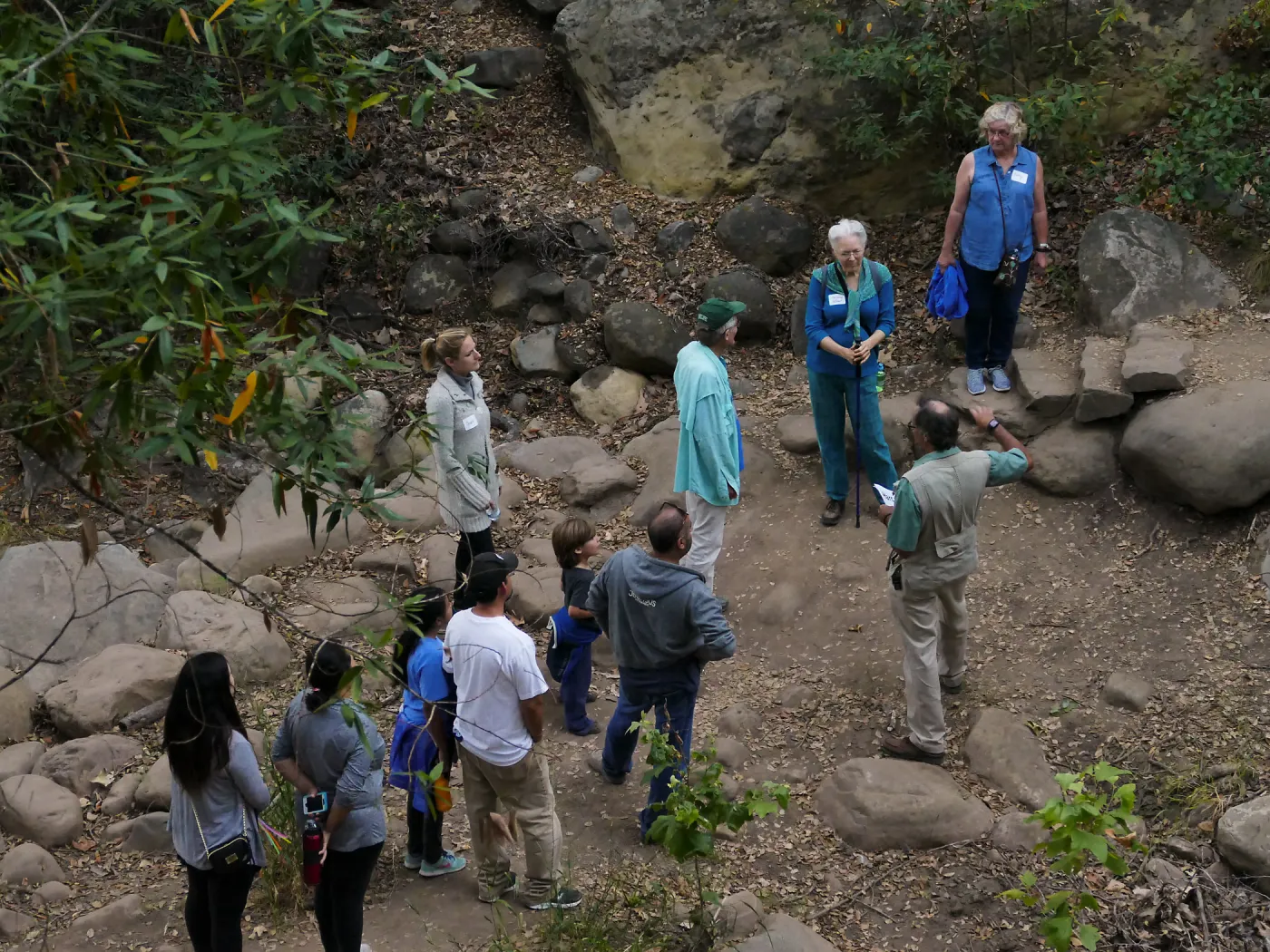 Member Appreciation Month, Full Moon Hike, hikers at lower creek crossing