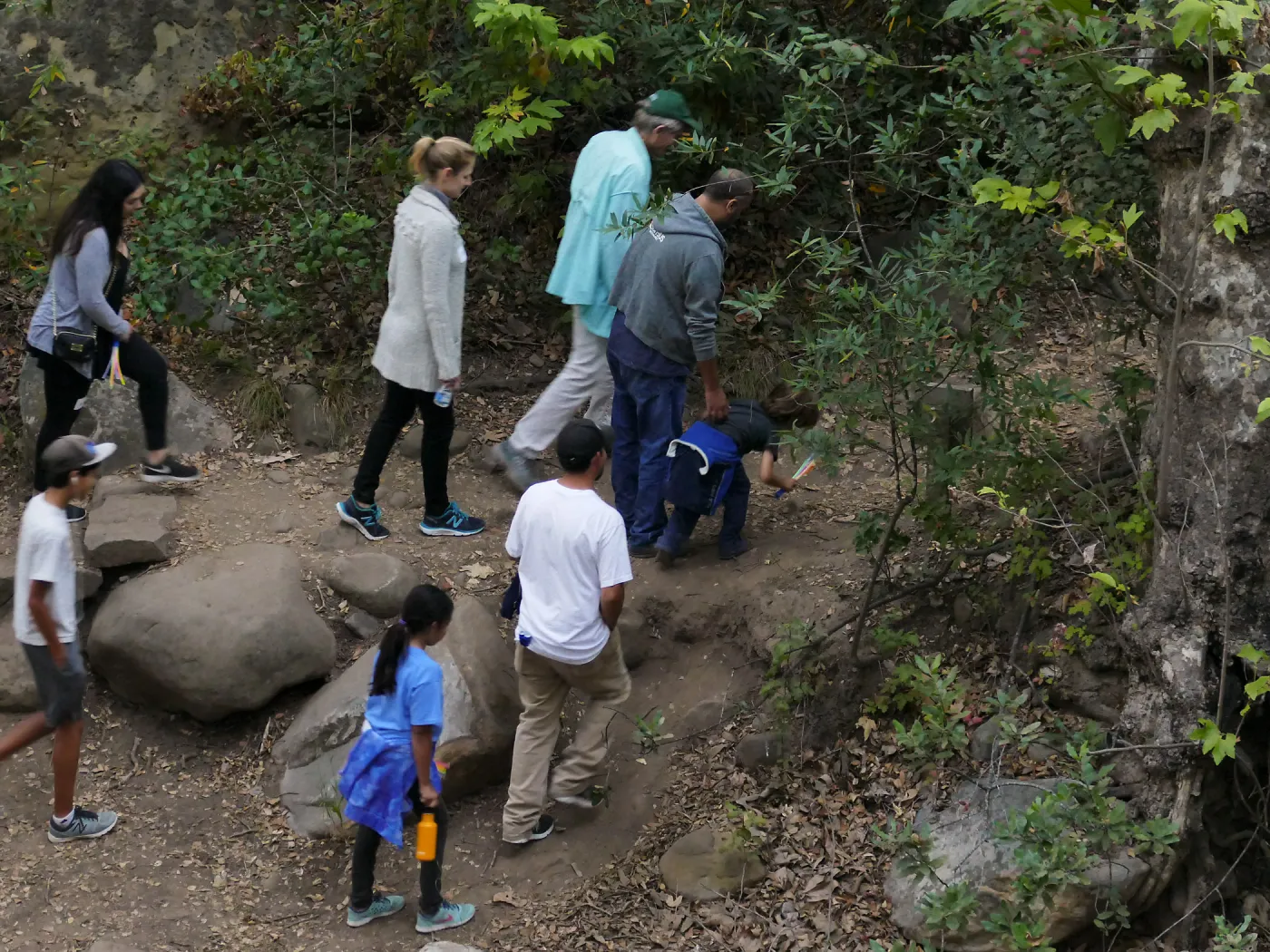 Member Appreciation Month, Full Moon Hike, hikers at lower creek crossing