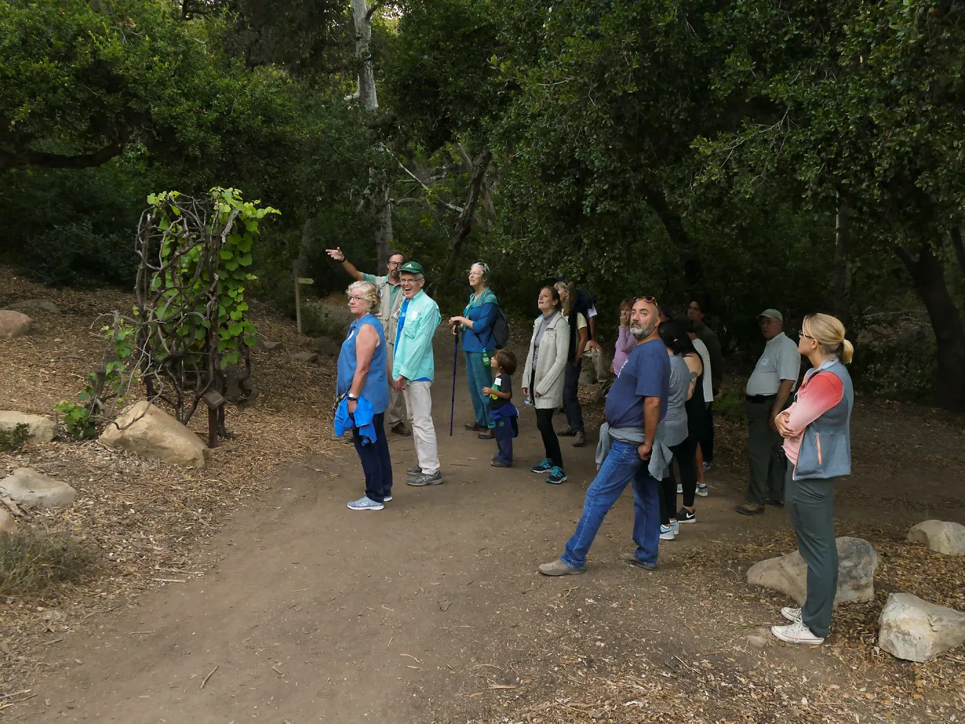 Member Appreciation Month, Full Moon Hike, hikers at Centennial Maze entrance