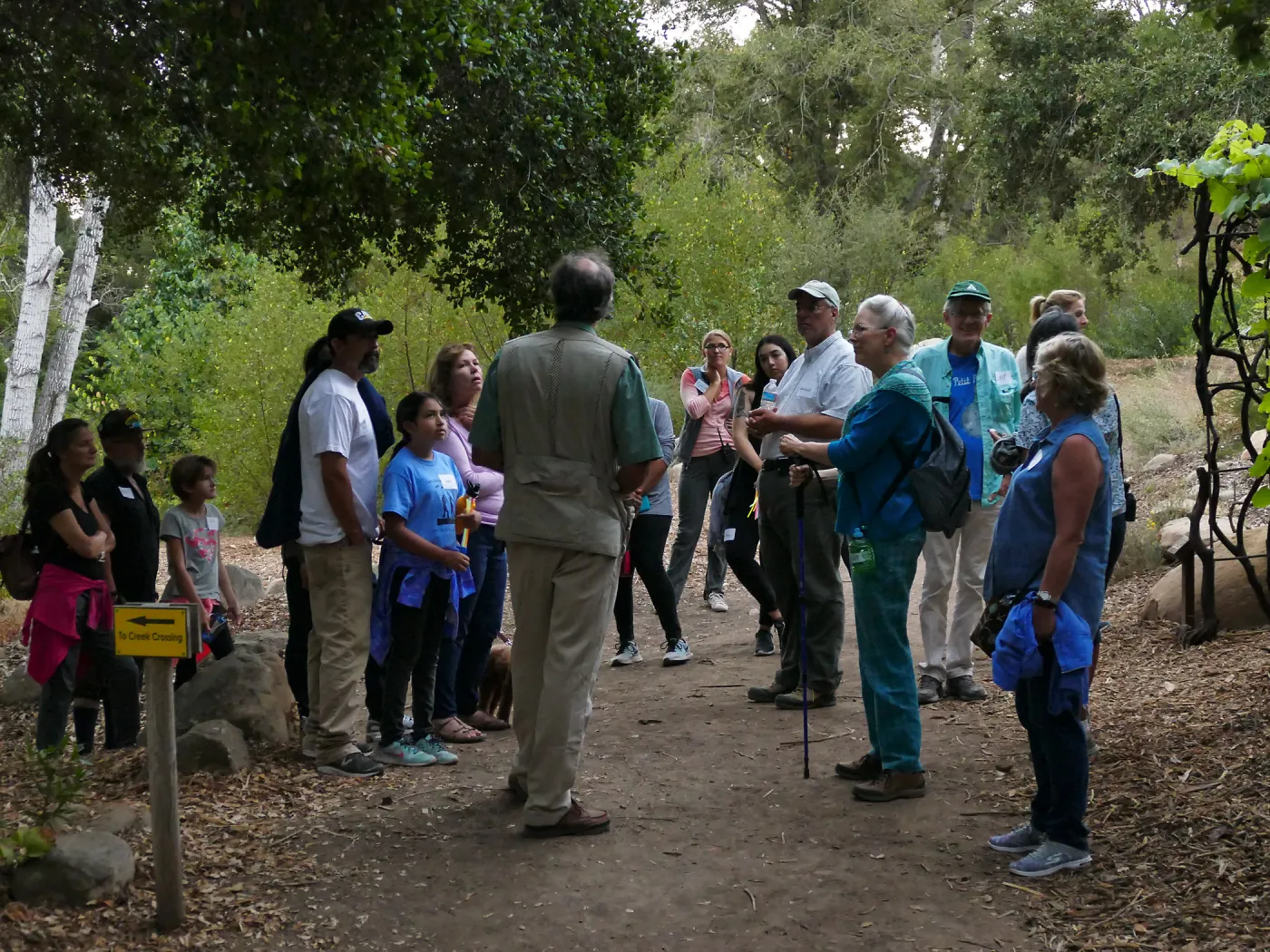Member Appreciation Month, Full Moon Hike, hikers at Centennial Maze entrance