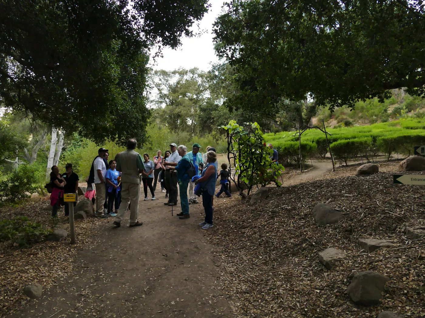 Member Appreciation Month, Full Moon Hike, hikers at Centennial Maze entrance