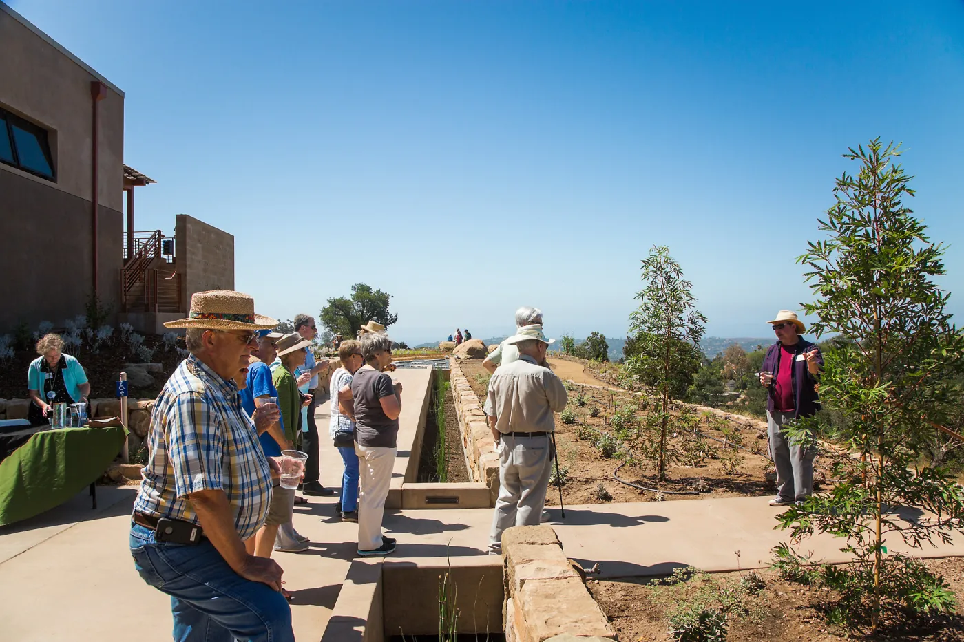 Pritzlaff Conservation Center Ribbon Cutting Celebration, Bruce Reed leading tour of newly planted Island View Garden