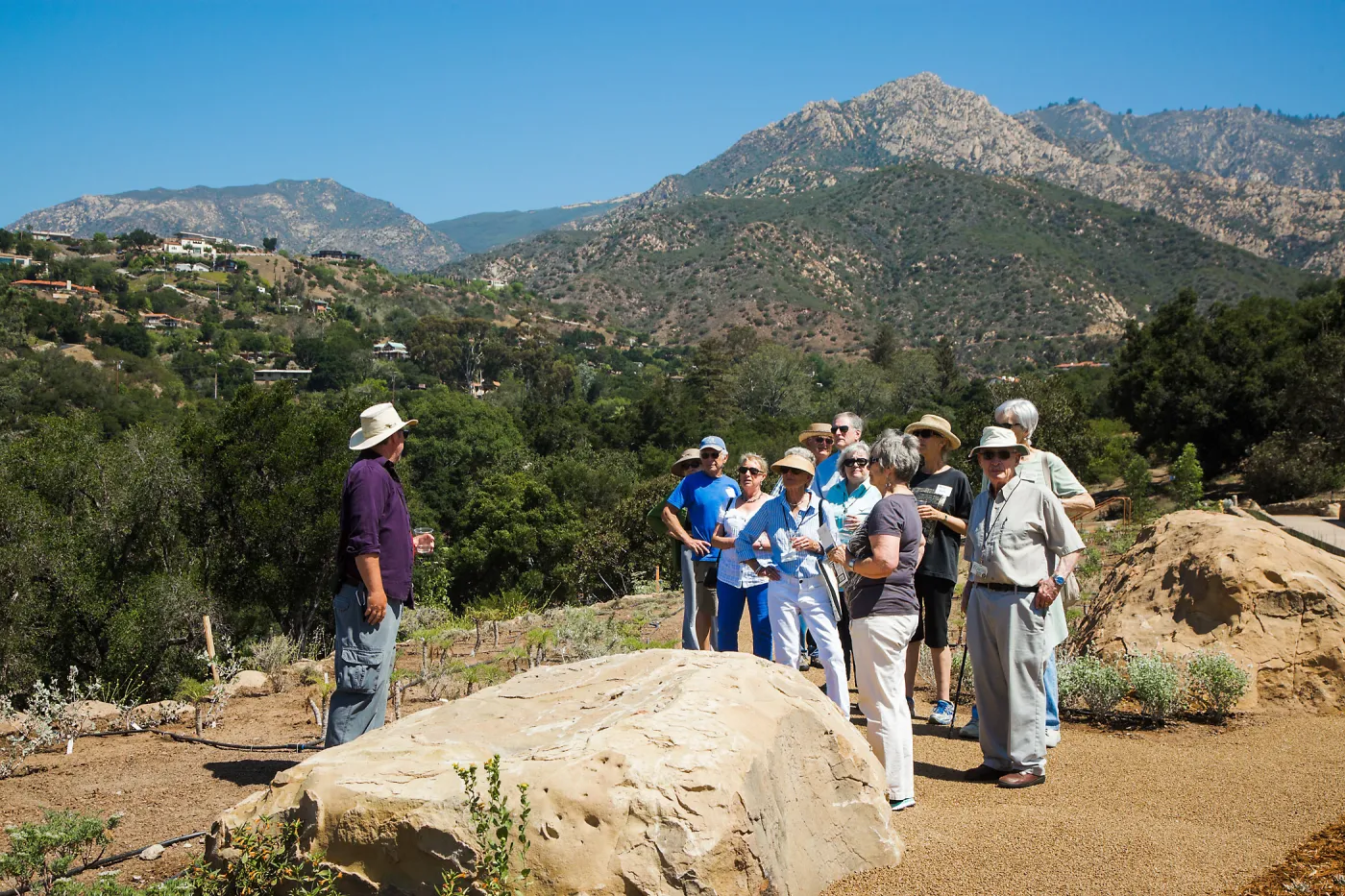 Pritzlaff Conservation Center Ribbon Cutting Celebration, Bruce Reed leading tour of newly planted Island View Garden