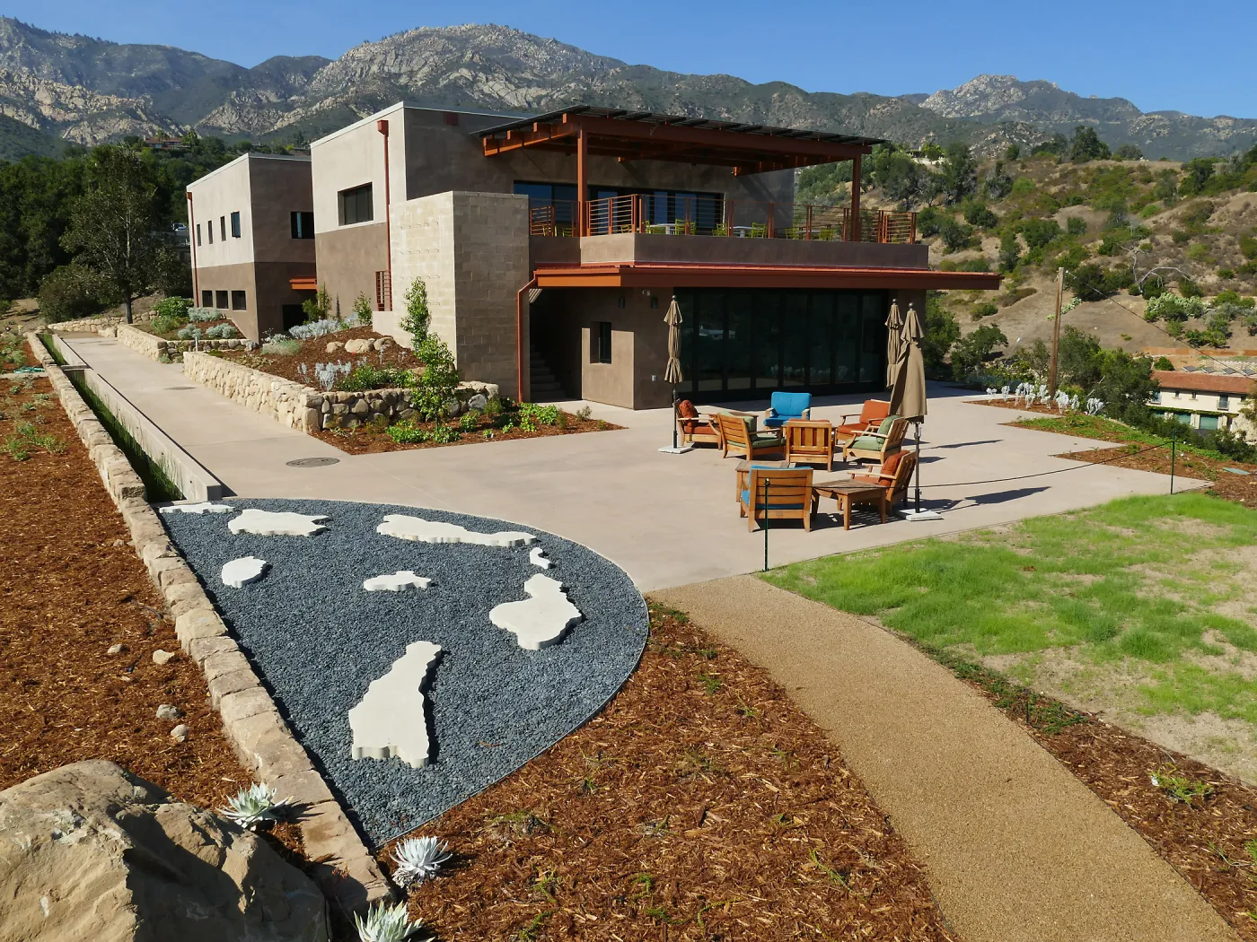 View of Pritzlaff Conservation Center looking northeast from the Island View Garden