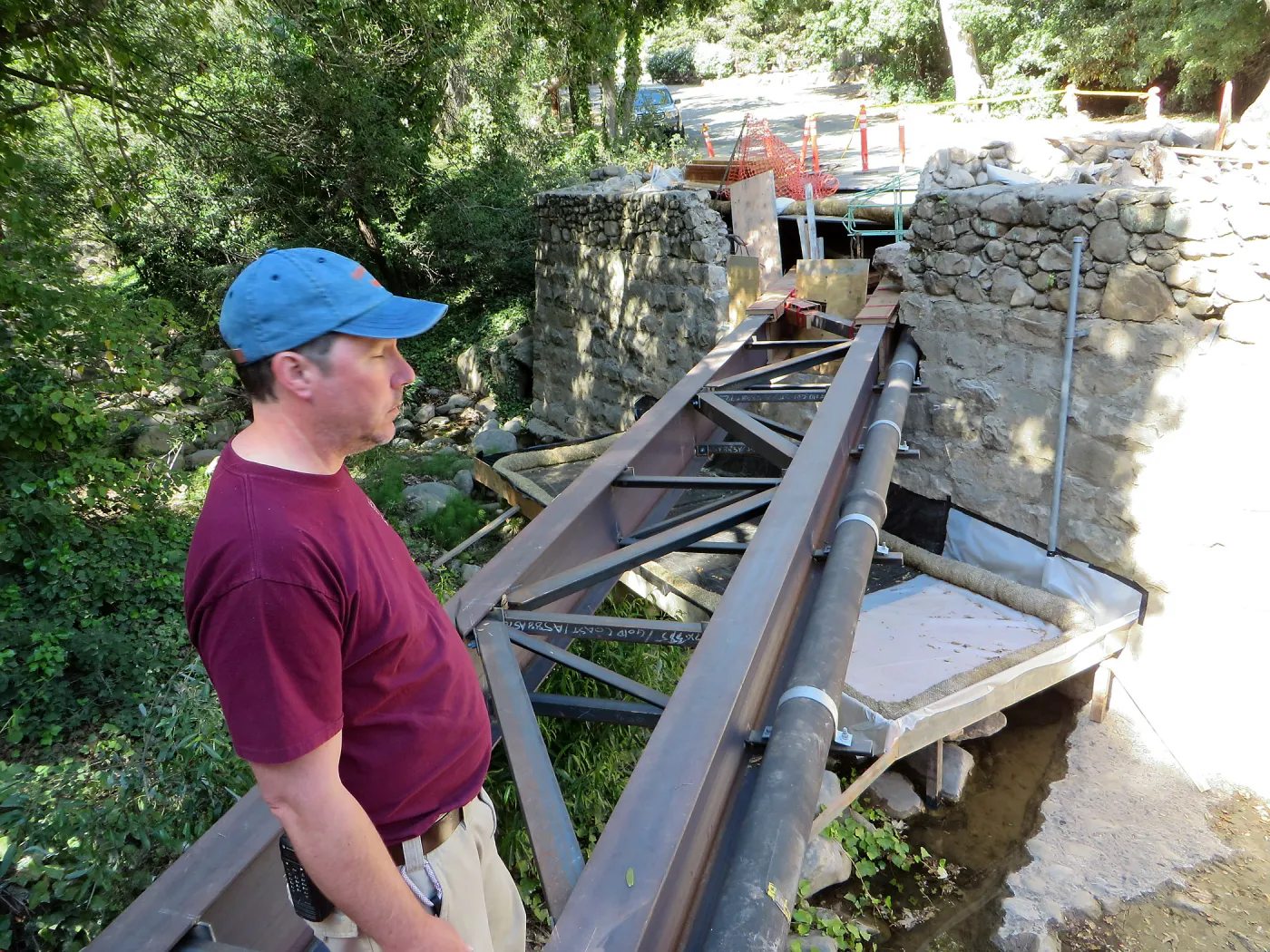 SBBG Sewer work, Mission Cyn Rd, Bruce Reed, Sewer Bridge