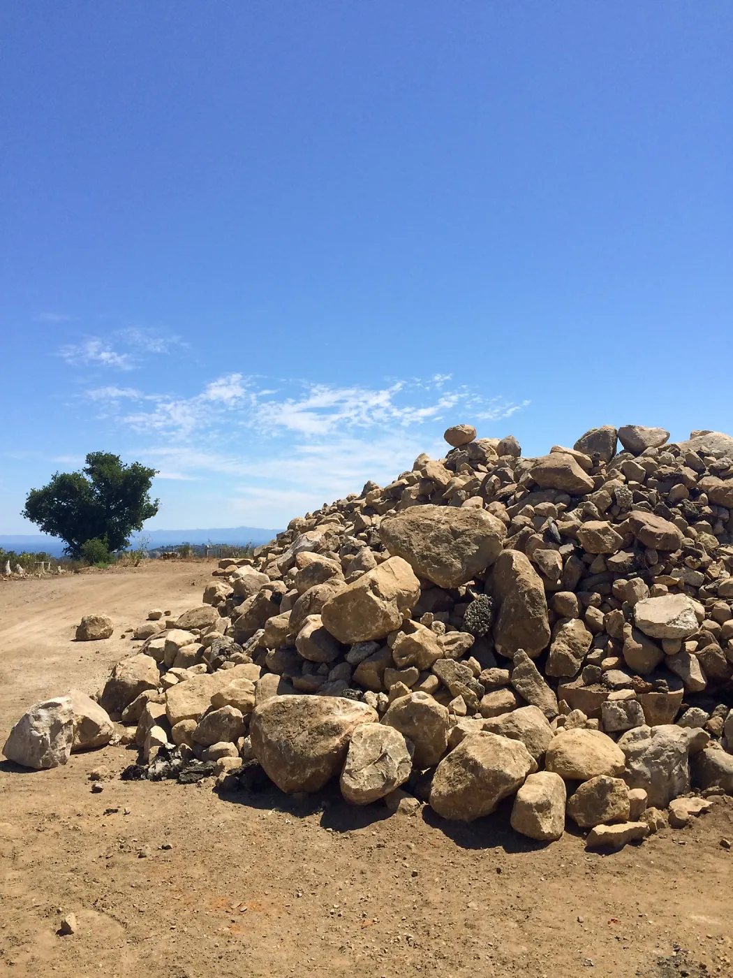 Rock pile at Gane House site