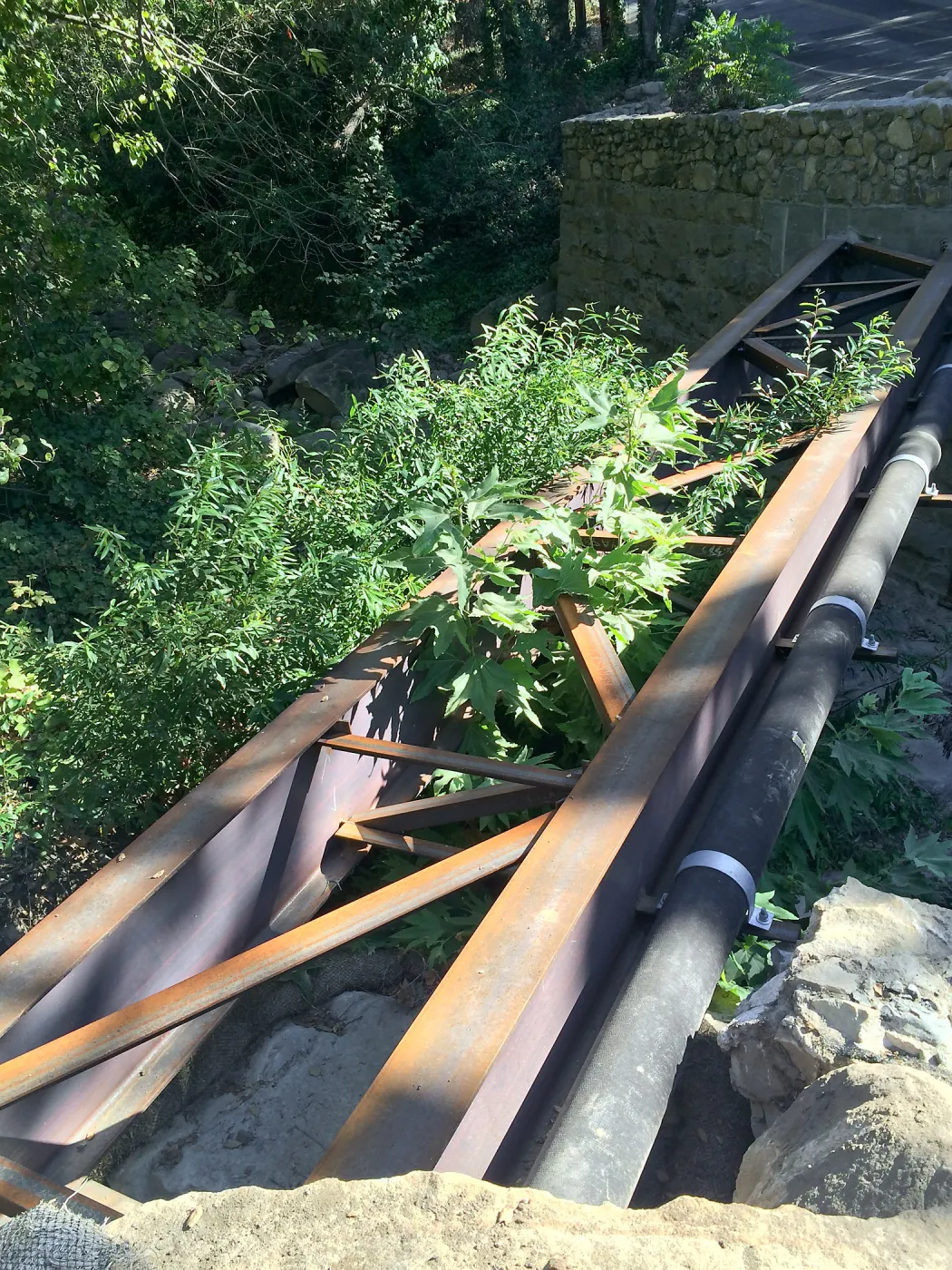 Water Sewer bridge on Mission Canyon Rd
