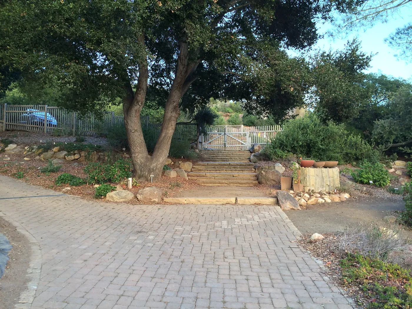 Path along lower meadow edge towards original entrance gate