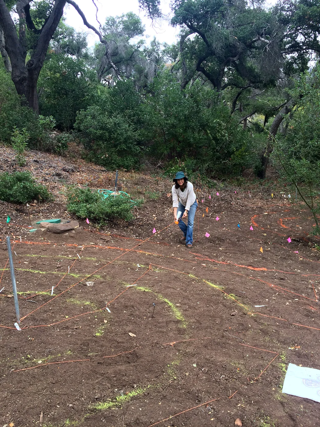 Betsy Lape working on the Maze