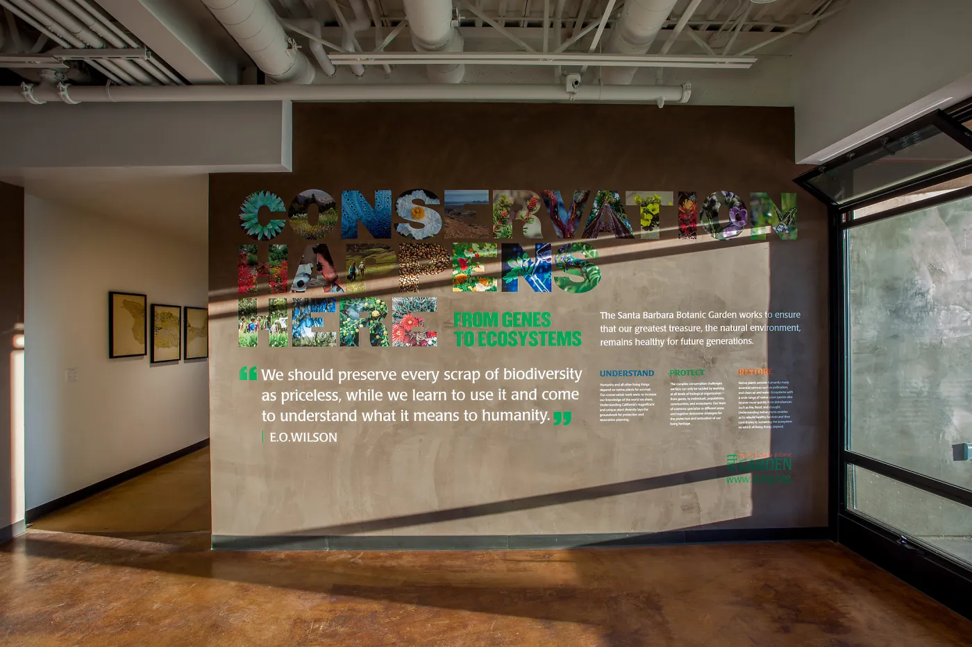 Pritzlaff Conservation Center interior, lobby mural