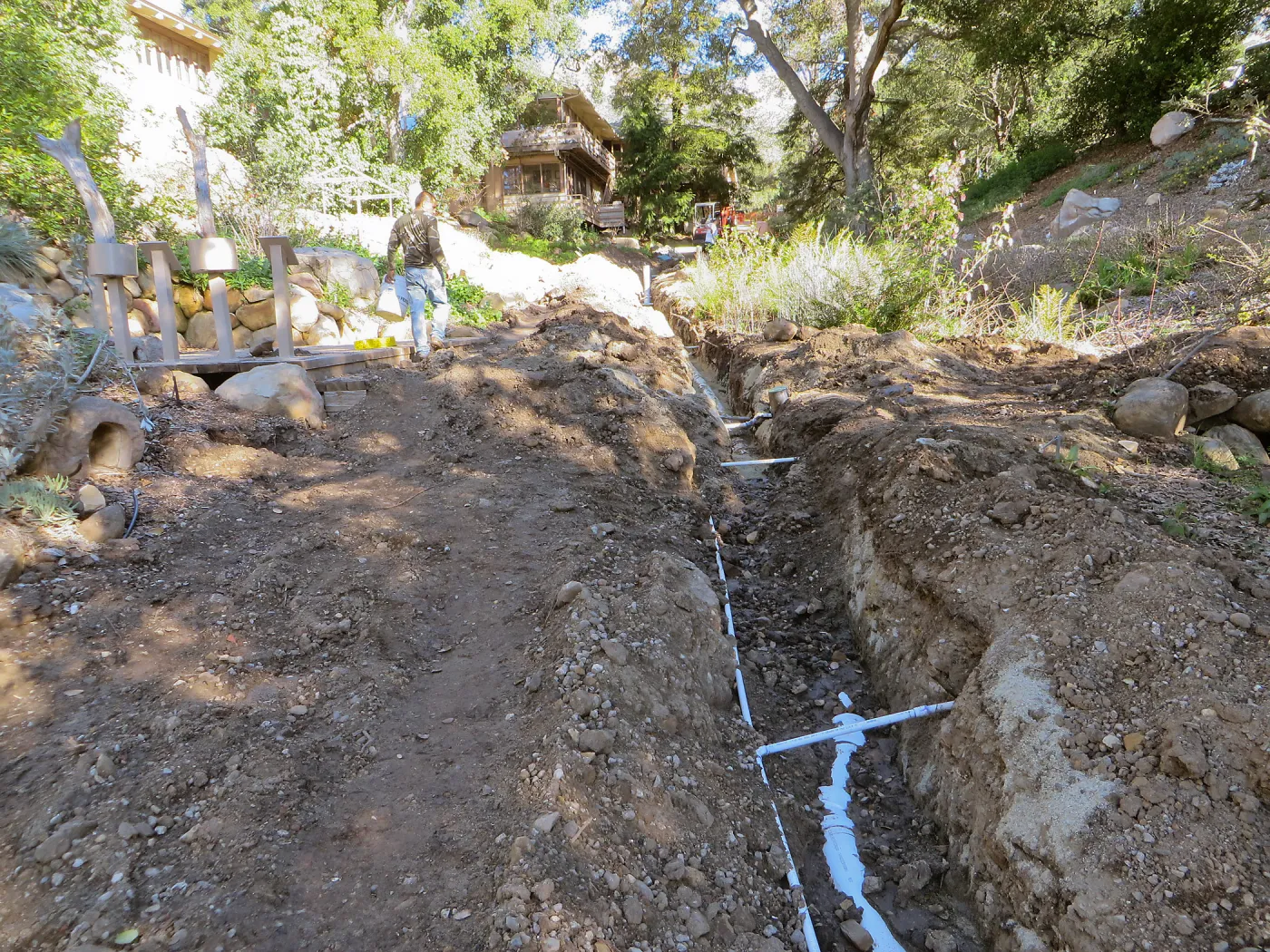 Sewer line installation in Arroyo