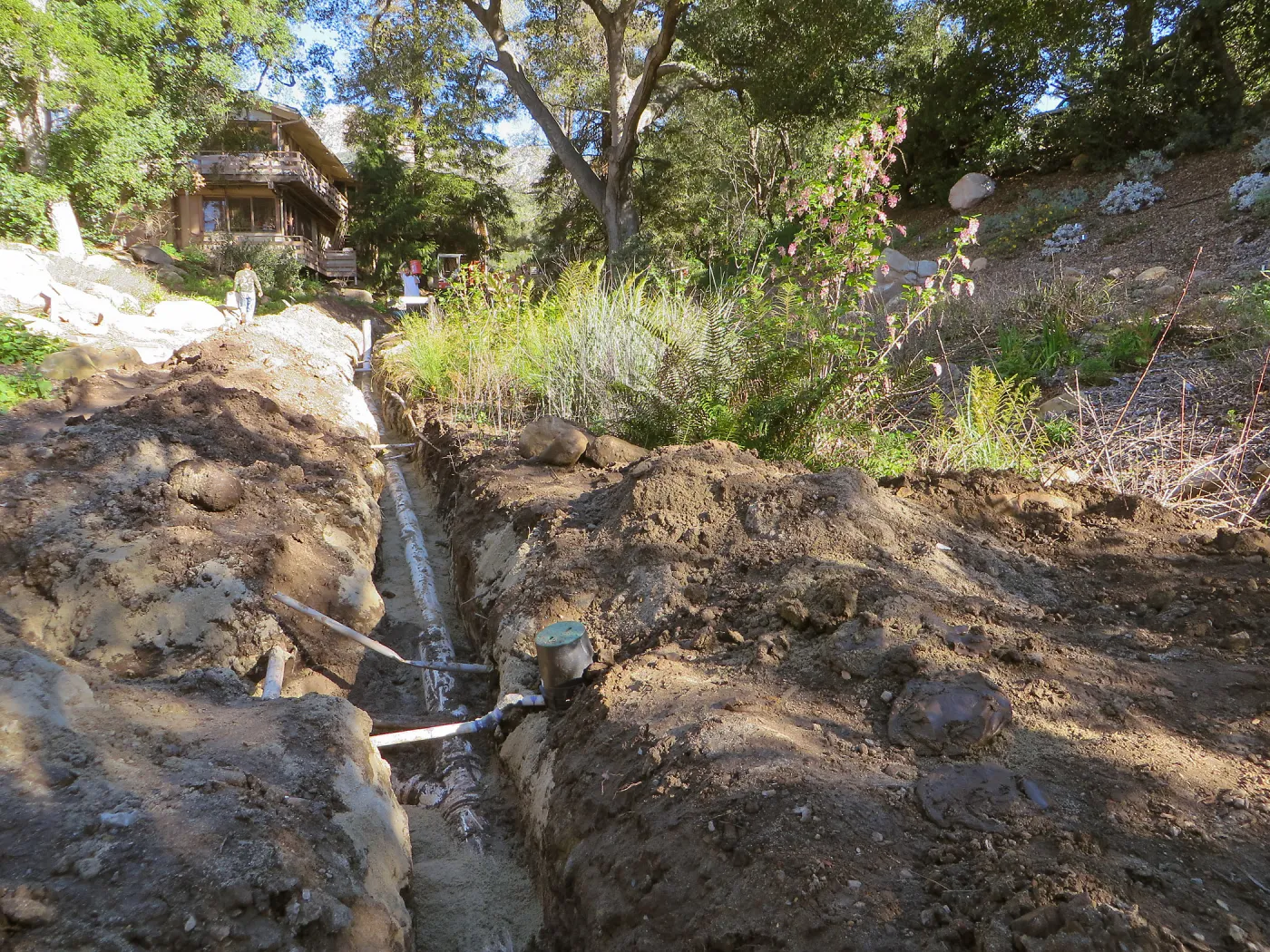 Sewer line installation in Arroyo