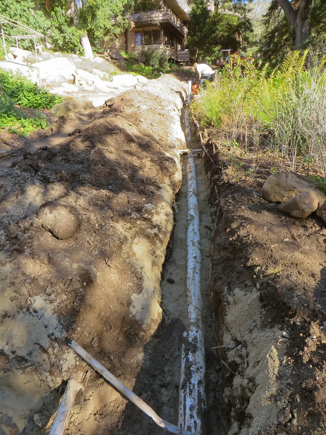 Sewer line installation in Arroyo
