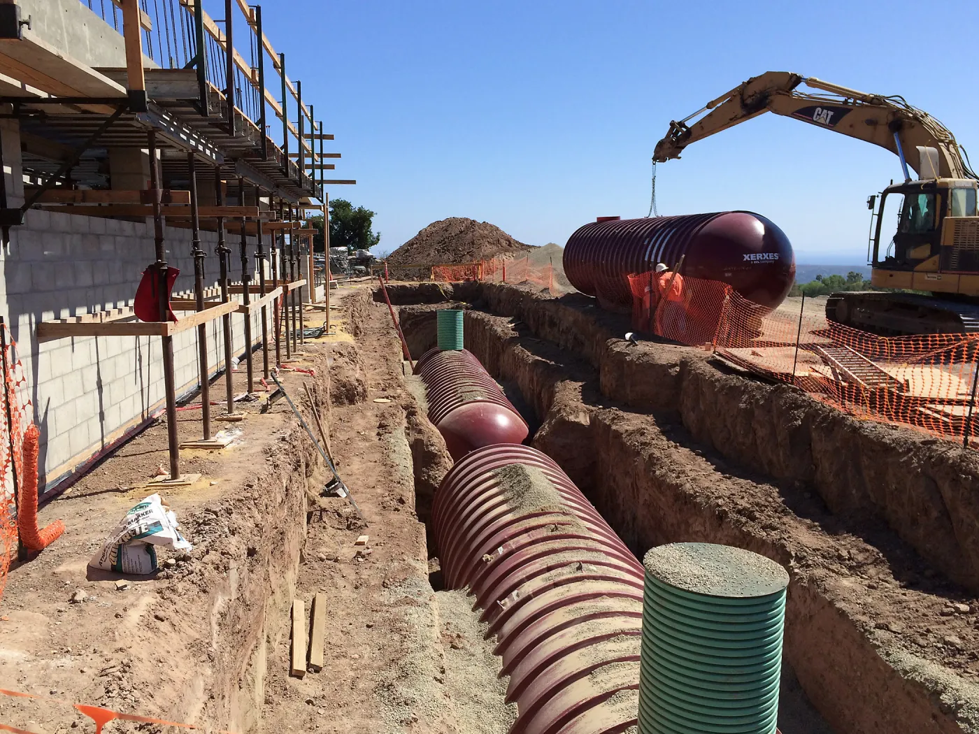 Pritzlaff Conservation Center construction, Storm water detention tank installation
