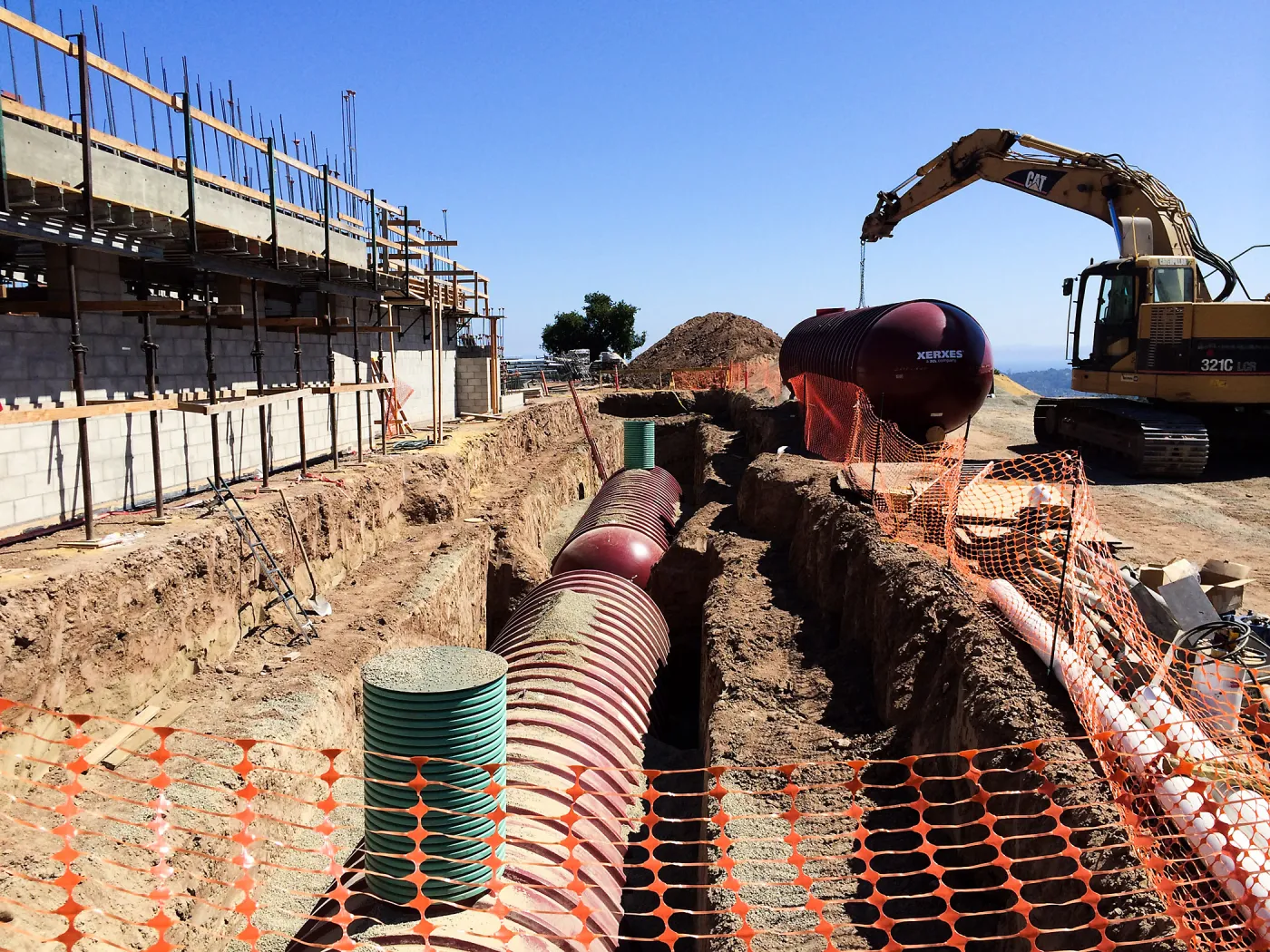 Pritzlaff Conservation Center construction, Storm water detention tank installation