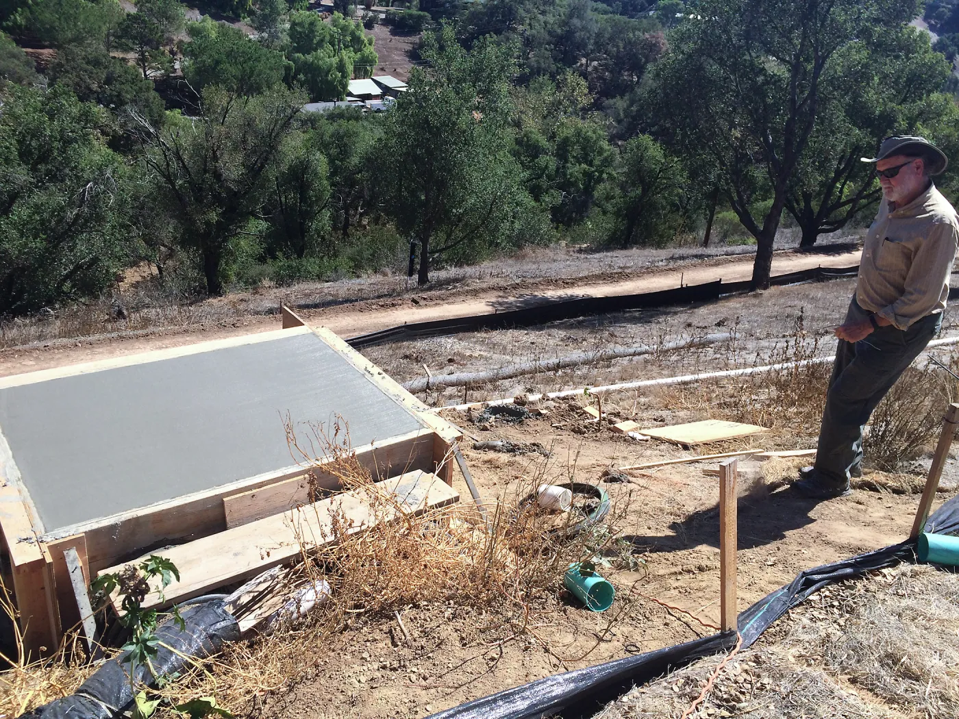 Pritzlaff Conservation Center construction, Earth tube intake on east slope, Doug Singletary