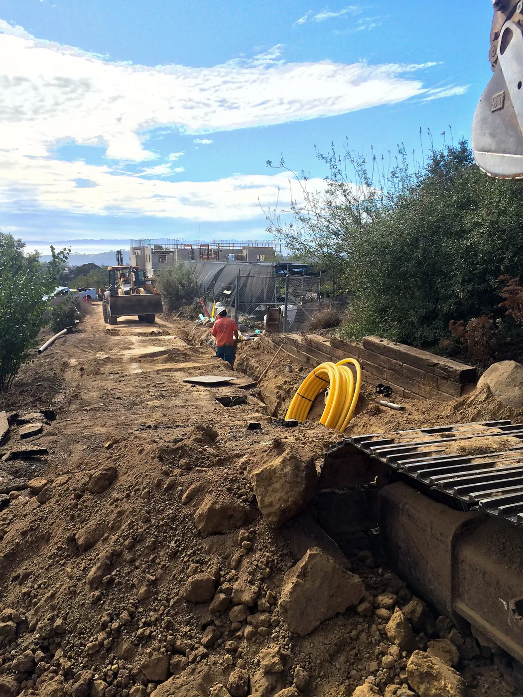 Pritzlaff Conservation Center construction, Installation of gas, electrical, data conduits to Hort Unit