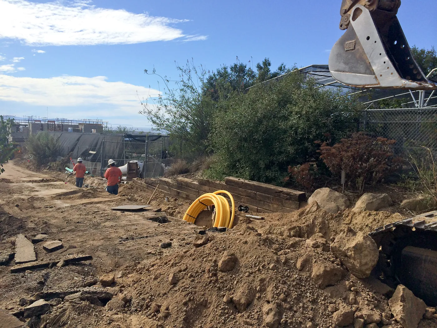 Pritzlaff Conservation Center construction, Installation of gas, electrical, data conduits to Hort Unit