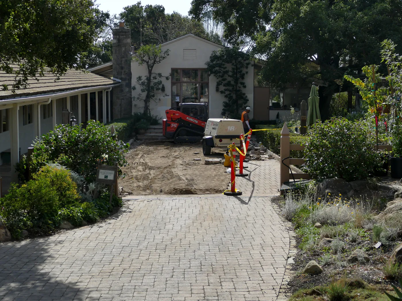 Courtyard renovation, removing pavers
